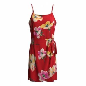 Express Floral Red Pink and Yellow Mini Dress